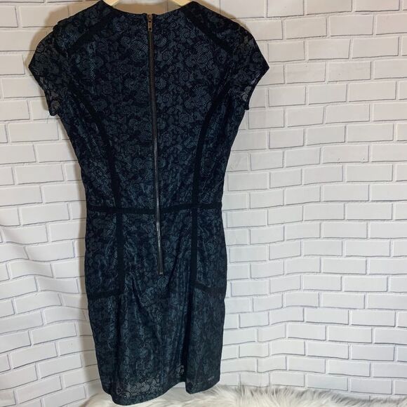 Parker Dia Midnight Blue Lace Sheath Dress Sz M - Picture 4 of 7